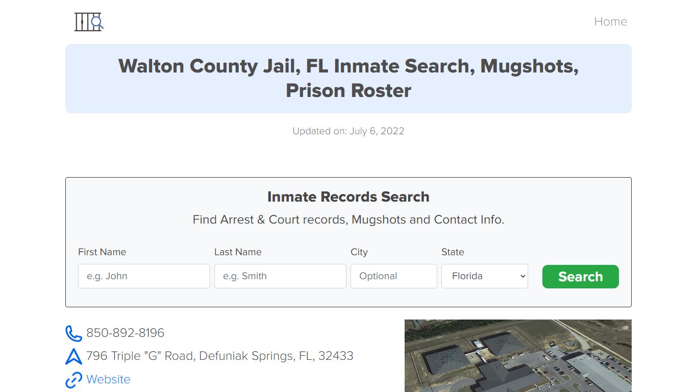 Walton County Jail, FL Inmate Search, Mugshots, Prison ...